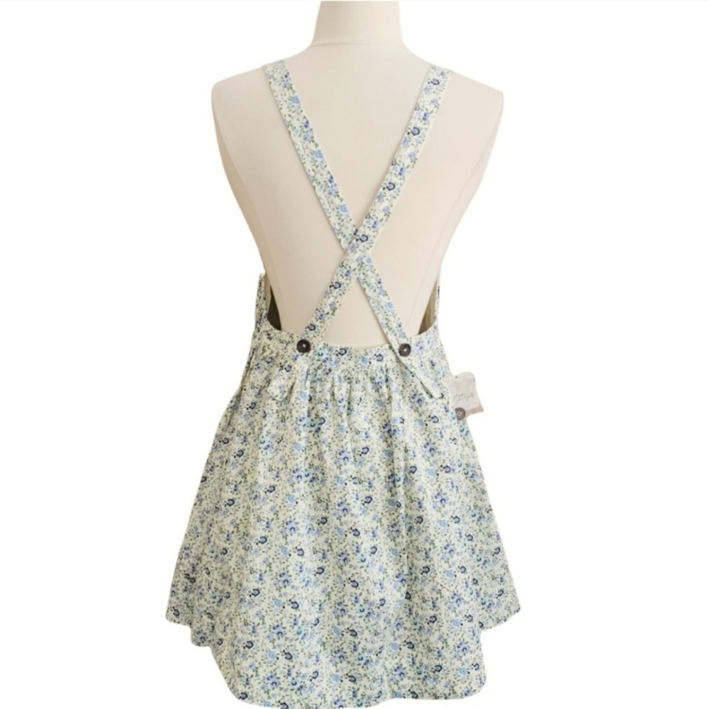 NWT Free People Petunia Mini Dress XS Blue Floral Cottagecore Boho Prairie Dress - Picture 6 of 16